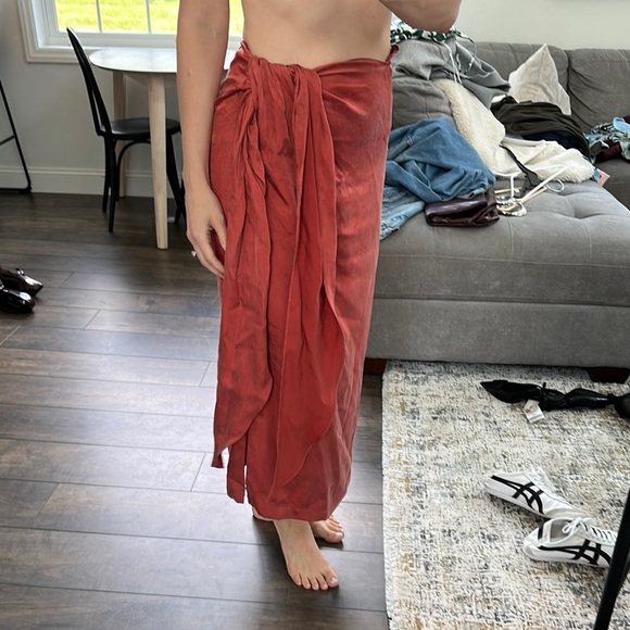 Rust Red Wrap Skirt - Picture 1 of 4